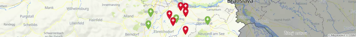 Kartenansicht für Apotheken-Notdienste in der Nähe von Götzendorf an der Leitha (Bruck an der Leitha, Niederösterreich)
